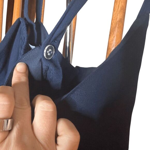 Madewell wide leg button up jumpsuit 10T 10 tall navy blue - Picture 7 of 9